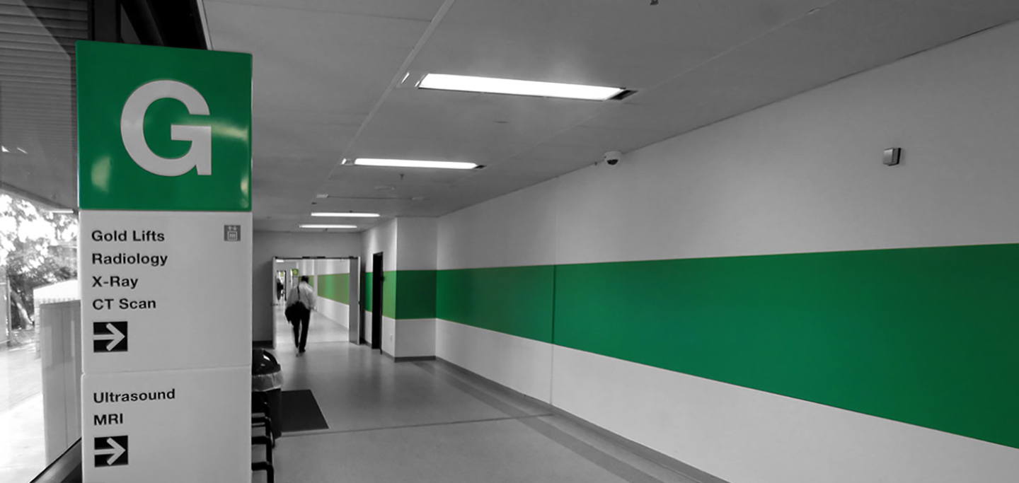 Hospital Wayfinding G Block Corridor 